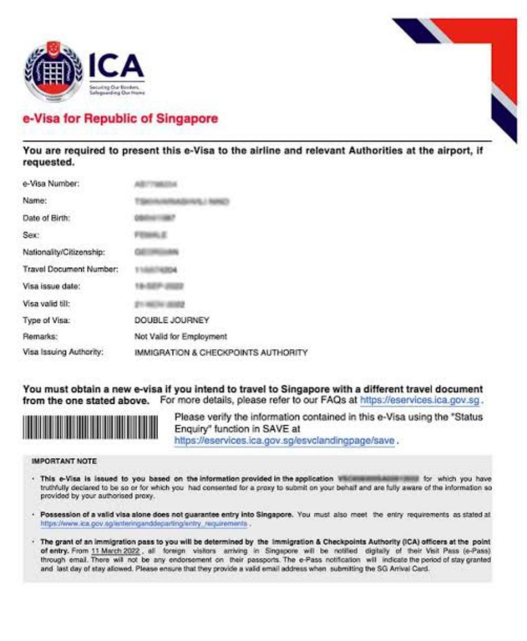 Singapore visa 